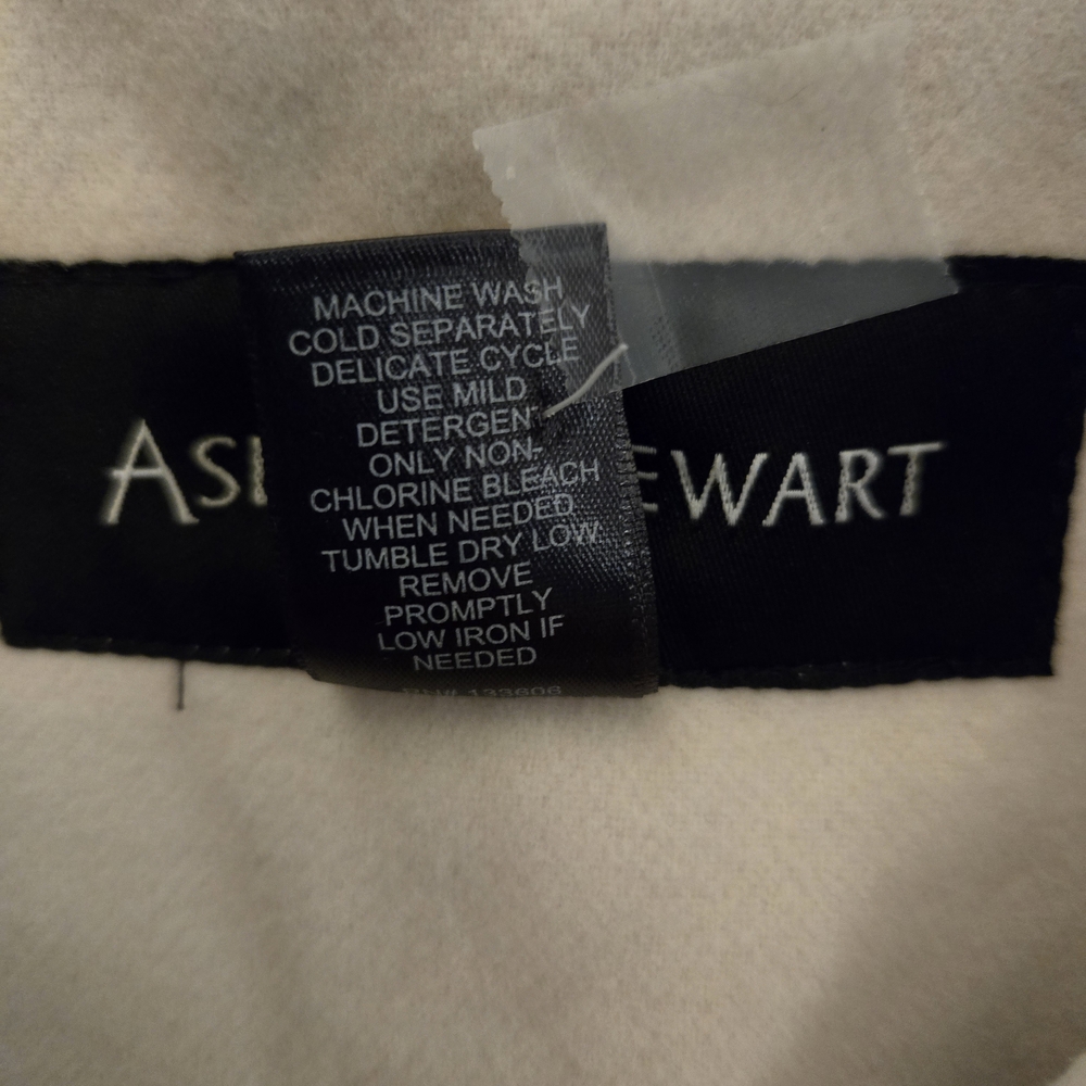 Womens Cream Pea Coat Ashley Stewart Coat Size 14/16 Casual Dress Classic Soft - Picture 13 of 13